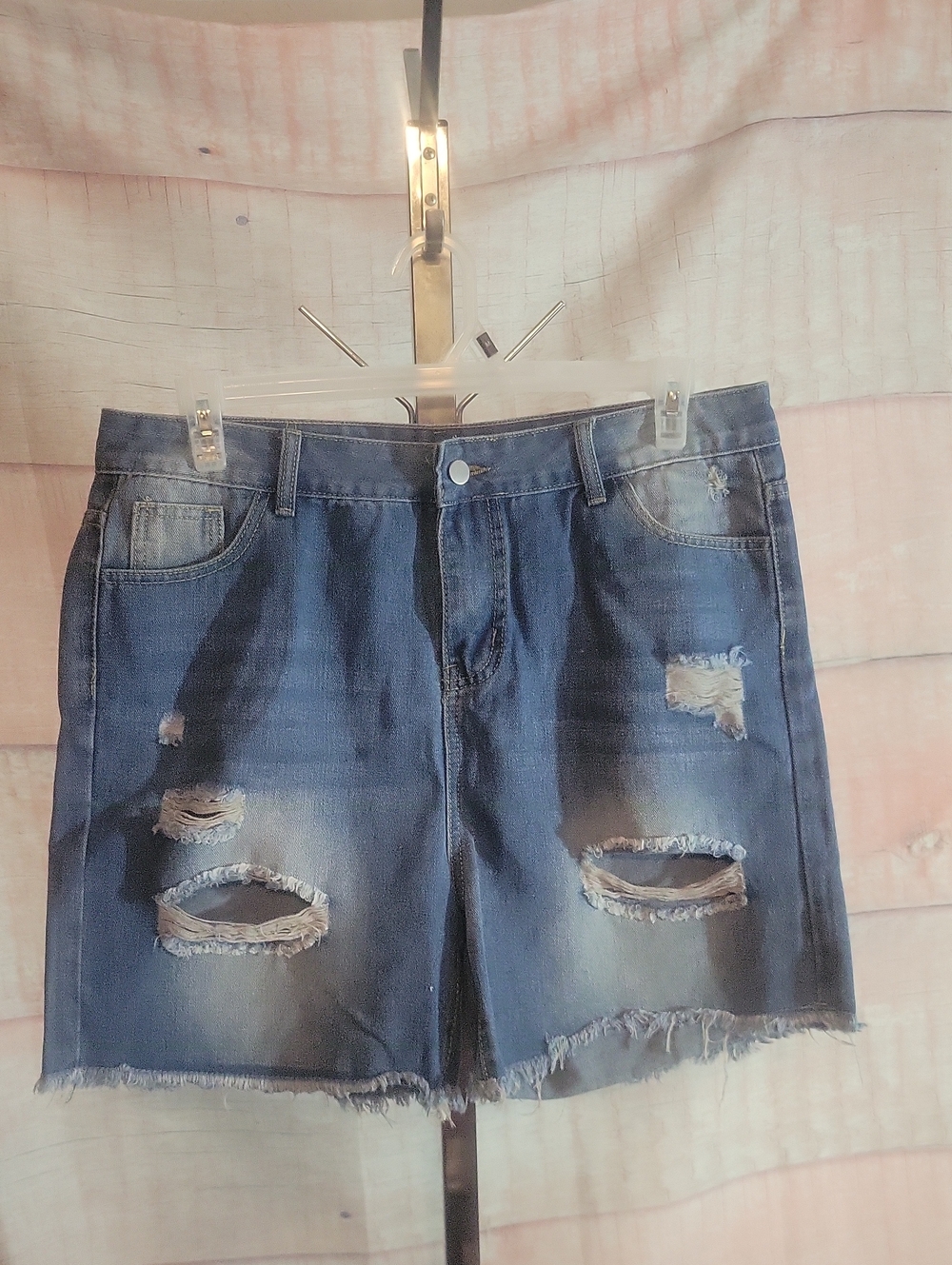 Distressed Denim Shorts